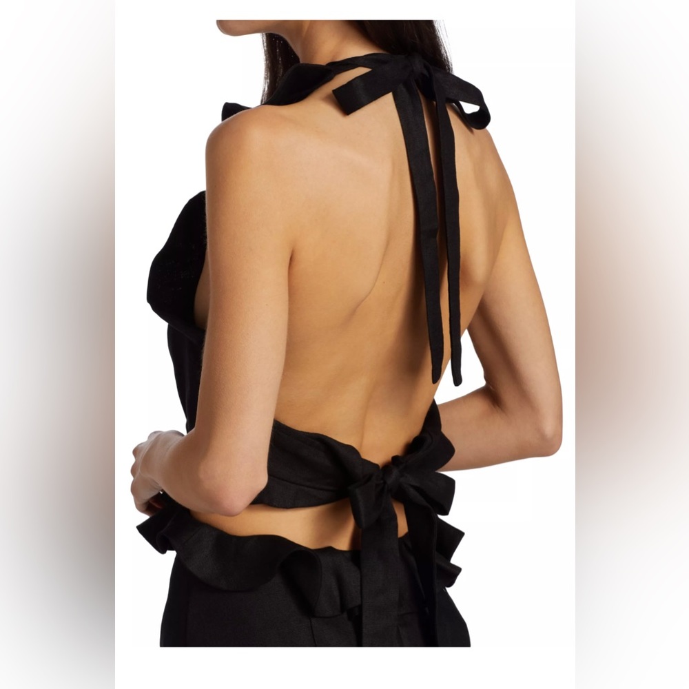 ZIMMERMANN Postcard Linen Ruffle Tie-Back Minidress NWT - Picture 5 of 9